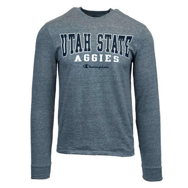 Gray Utah State Aggies Champion Long-Sleeve Heathered T-Shirt